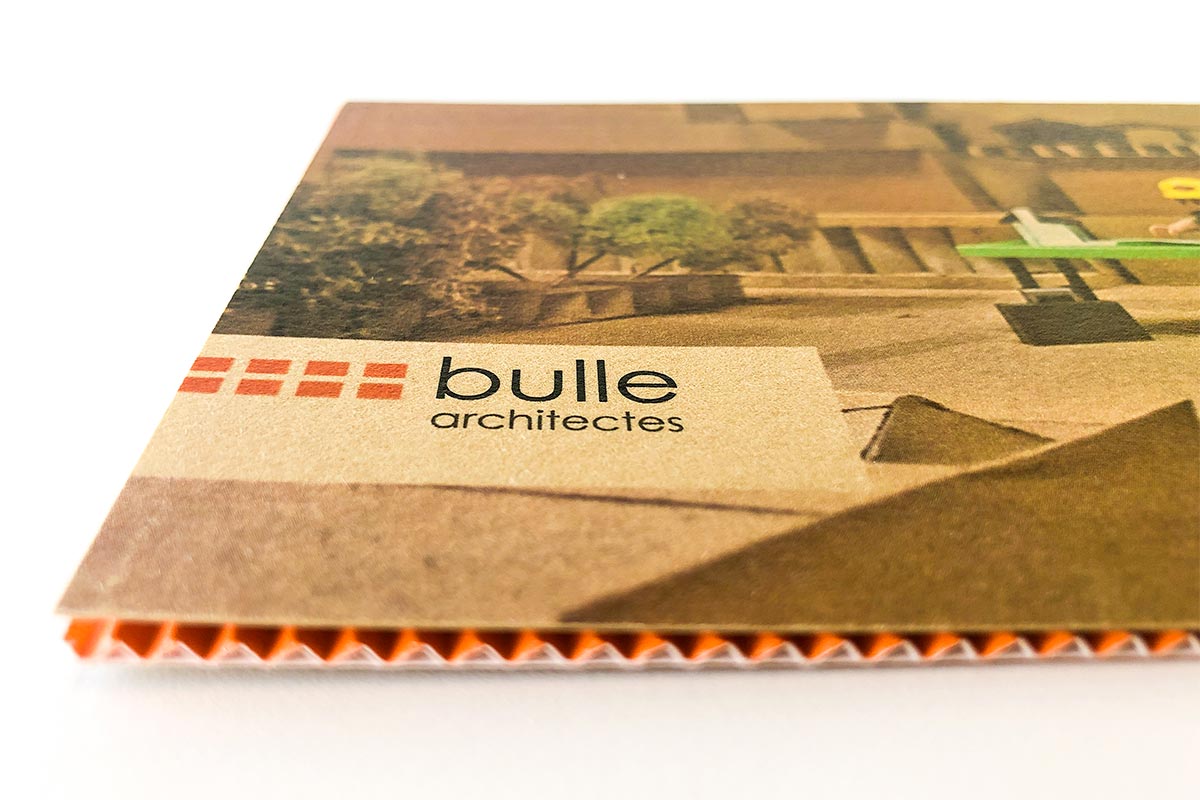 Logo de l'agence Bulle Architectes présent sur le recto de la carte de voeux 2016.