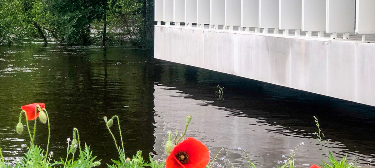 View of the rising waters at the SIBA in Biganos.